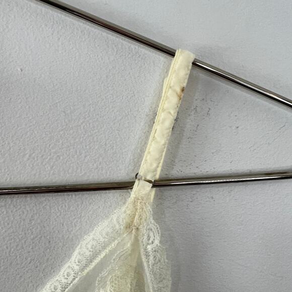 VINTAGE Top Form Ivory Lace Trim Sleep Dress Slip Lingerie VTG Nylon 32 Regular - Picture 4 of 8